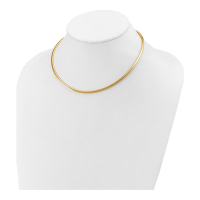 14K Yellow Gold Domed Omega Necklace – view 3