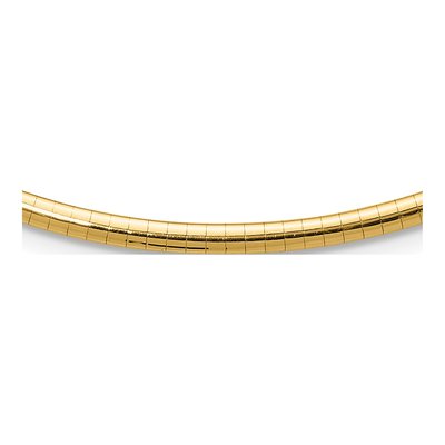 14K Yellow Gold Domed Omega Necklace