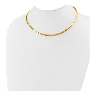 14K Yellow Gold Domed Omega Necklace – view 3