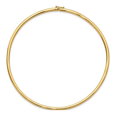 14K Yellow Gold Domed Omega Necklace – view 4