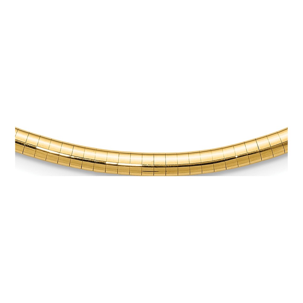 14K Gold Domed Omega Necklace, 4mm 16 inch