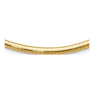14K Yellow Gold Domed Omega Necklace
