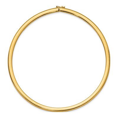14K Yellow Gold Domed Omega Necklace – view 2