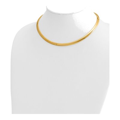 14K Yellow Gold Domed Omega Necklace – view 3