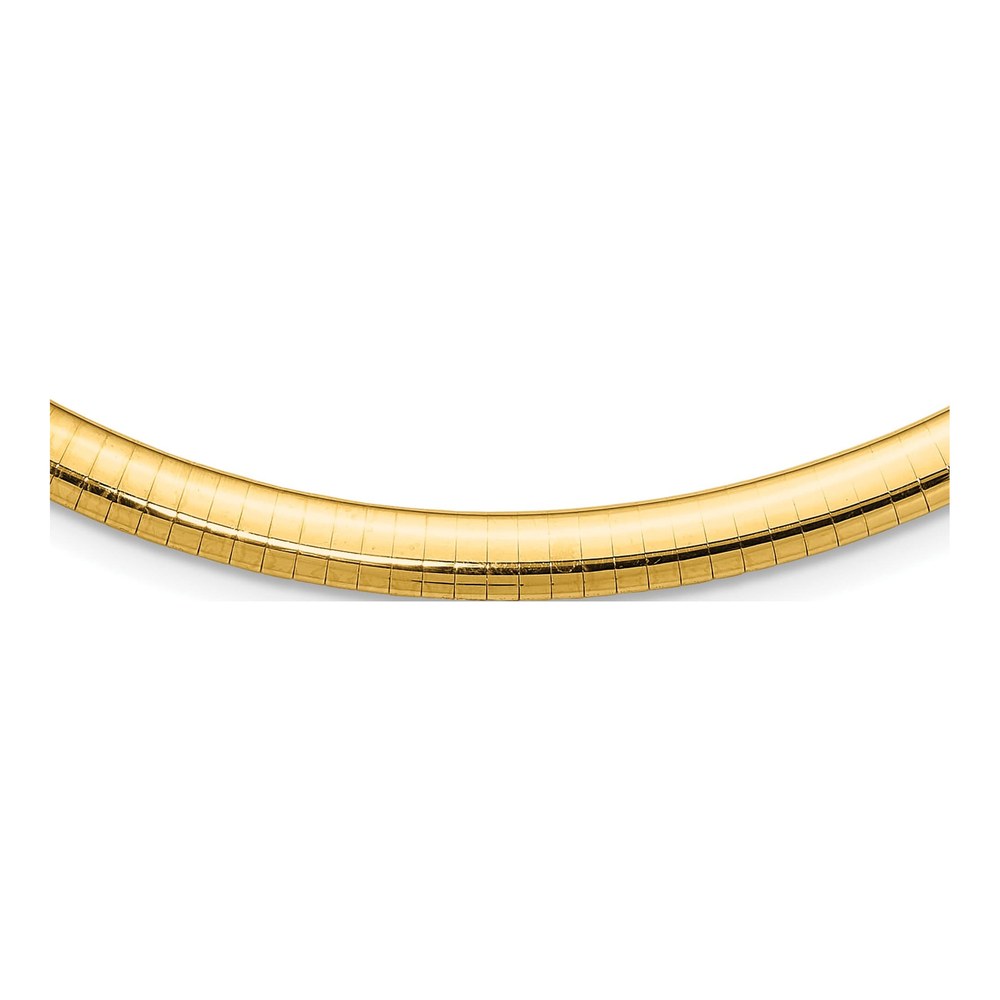 14K Yellow Gold Domed Omega Necklace