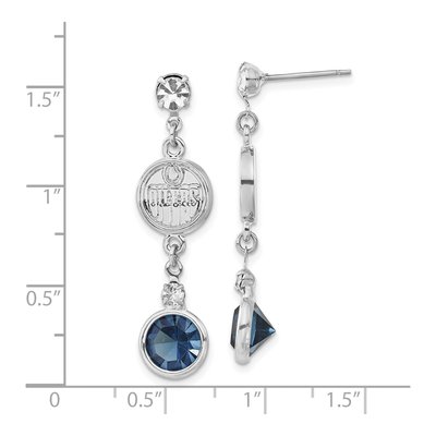 Edmonton Oilers Brass Crystal Dangle Earrings – view 2
