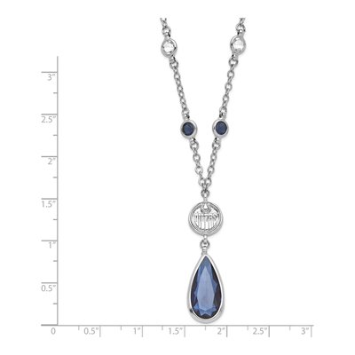 Edmonton Oilers Brass Crystal Drop Pendant Necklace – view 2