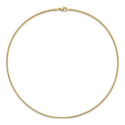 14K Yellow Gold Round Omega Necklace – view 3