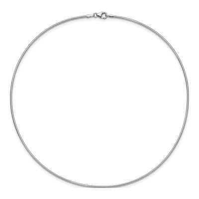 14K White Gold Omega Necklace – view 3