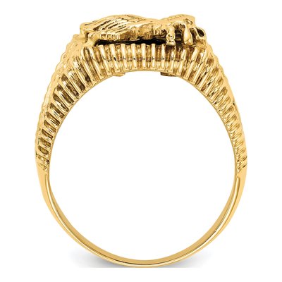 Men's 14K Yellow Gold Onyx Eagle Ring – view 3