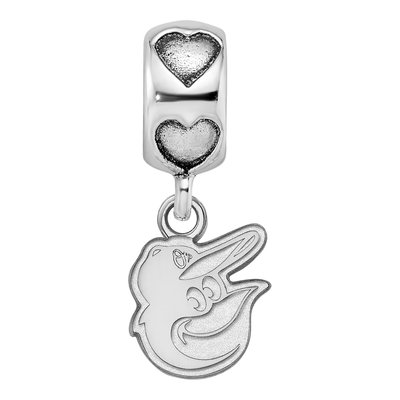 Baltimore Orioles Sterling Silver Bird Head Heart Bead – view 4