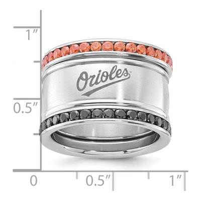 Baltimore Orioles Crystal Triple Ring Set – view 5