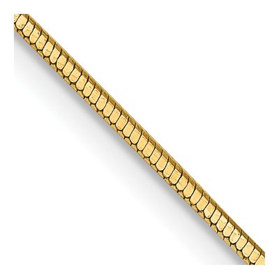 14K Yellow Gold 0.9mm Octagonal Snake Chain Bracelet