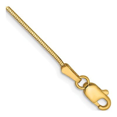 14K Yellow Gold 0.9mm Snake Chain Bracelet