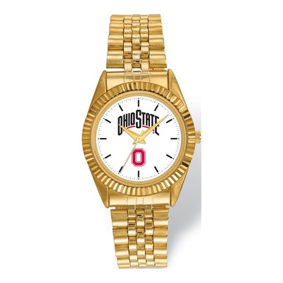 Ohio State Buckeyes Men's Gold-Tone Quartz Watch