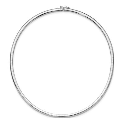 14K White Gold Domed Omega Necklace – view 3