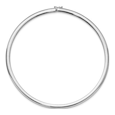 14K White Gold Domed Omega Necklace – view 3