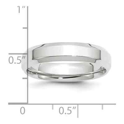 Platinum 5mm Beveled Edge Comfort-Fit Wedding Band – view 5
