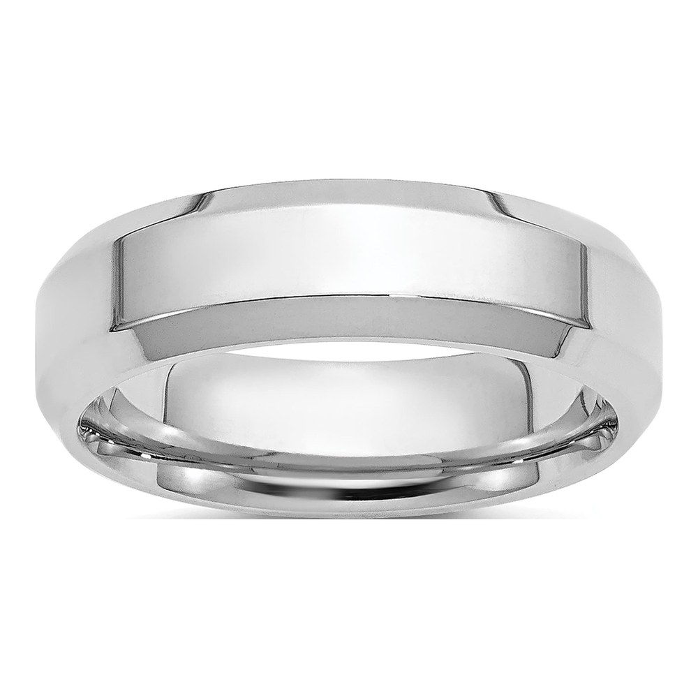 Platinum 5mm Beveled Edge Comfort-Fit Wedding Band