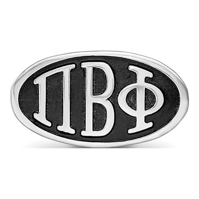 Pi Beta Phi Sterling Silver Sorority Greek Letters Enameled Oval Bead – view 4