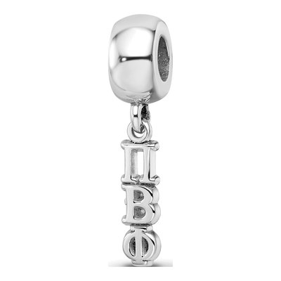 Pi Beta Phi Sterling Silver Vertical Letters on Bead