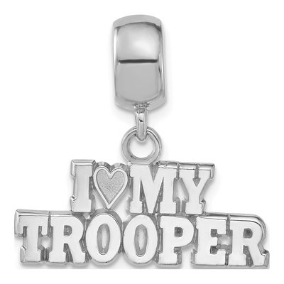 Sterling Silver I Heart My Trooper Dangle Bead – view 3