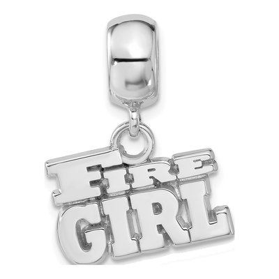 Sterling Silver Fire Girl Dangle Bead – view 3