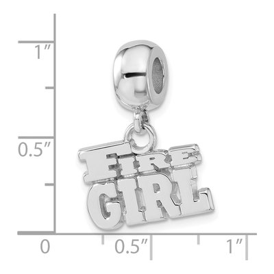 Sterling Silver Fire Girl Dangle Bead – view 4