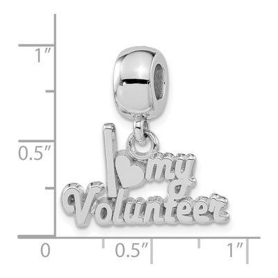 Sterling Silver I Heart My Volunteer Dangle Bead – view 4