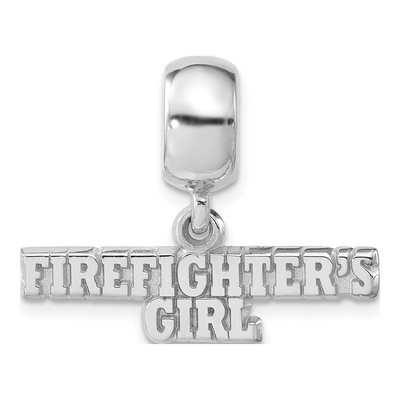 Sterling Silver Firefighters Girl Dangle Bead – view 3
