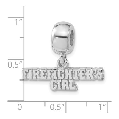 Sterling Silver Firefighters Girl Dangle Bead – view 4