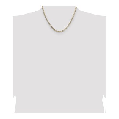 14K Yellow Gold 3.7mm Pave Flat Cuban Chain – view 4