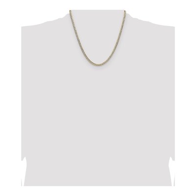 14K Yellow Gold 3.7mm Pave Flat Cuban Chain – view 4
