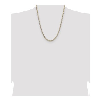 14K Yellow Gold 3.7mm Pave Flat Cuban Chain – view 4