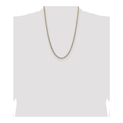 14K Yellow Gold 3.7mm Pave Flat Cuban Chain – view 4