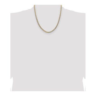 14K Yellow Gold 4.8mm Pave Flat Cuban Chain – view 4
