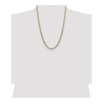 14K Yellow Gold 4.8mm Pave Flat Cuban Chain – view 4