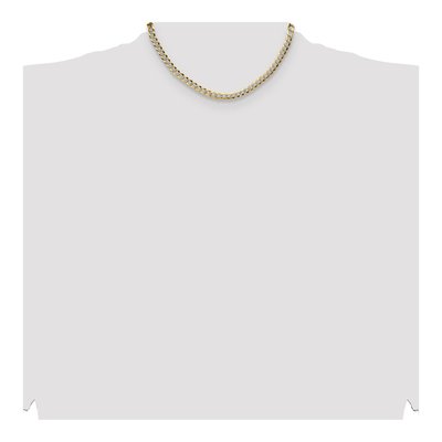 14K Yellow Gold 5.9mm Pave Flat Cuban Chain – view 4