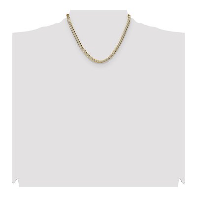14K Yellow Gold 5.9mm Pave Flat Cuban Chain – view 4
