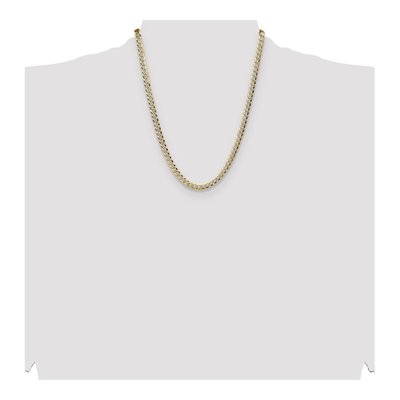 14K Yellow Gold 5.9mm Pave Flat Cuban Chain – view 4
