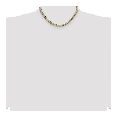 14K Yellow Gold 7.2mm Pave Flat Cuban Chain – view 4