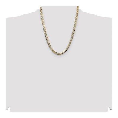 14K Yellow Gold 7.2mm Pave Flat Cuban Chain – view 4