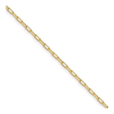 14K Yellow Gold 2.2mm Diamond-Cut Beveled Paperclip Chain