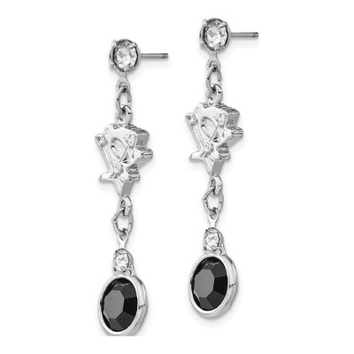 Pittsburgh Penguins Brass Crystal Dangle Earrings – view 2