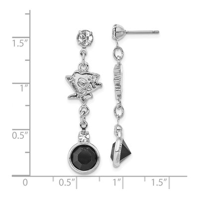 Pittsburgh Penguins Brass Crystal Dangle Earrings – view 3