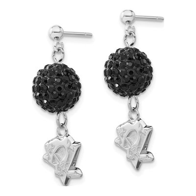Pittsburgh Penguins Sterling Silver Crystal Earrings – view 2