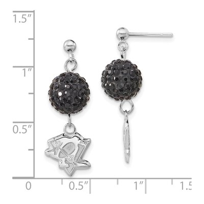 Pittsburgh Penguins Sterling Silver Crystal Earrings – view 3