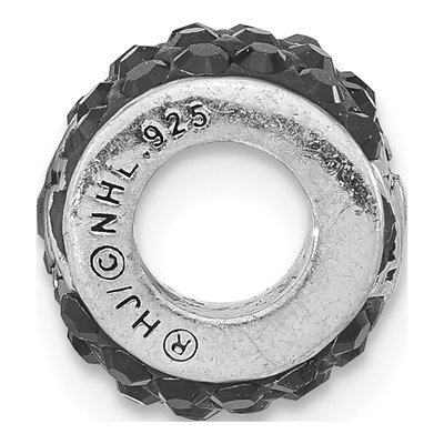 Pittsburgh Penguins Sterling Silver Black Crystal Bead – view 2