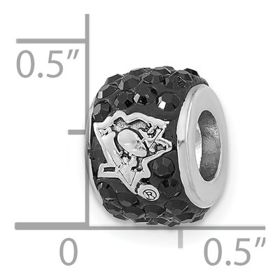 Pittsburgh Penguins Sterling Silver Black Crystal Bead – view 4