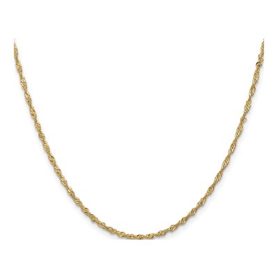 14K Yellow Gold 1.7mm Singapore Chain – view 3